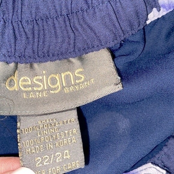 Vintage Lane Bryant navy blue floral skirt size 22/24 - Picture 6 of 10